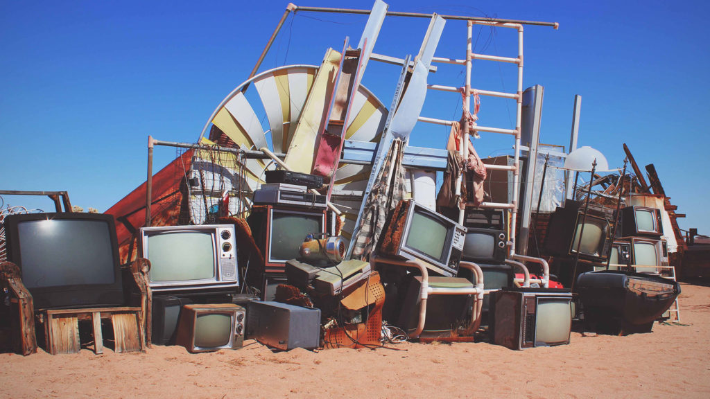 Pile of TVs and other junk